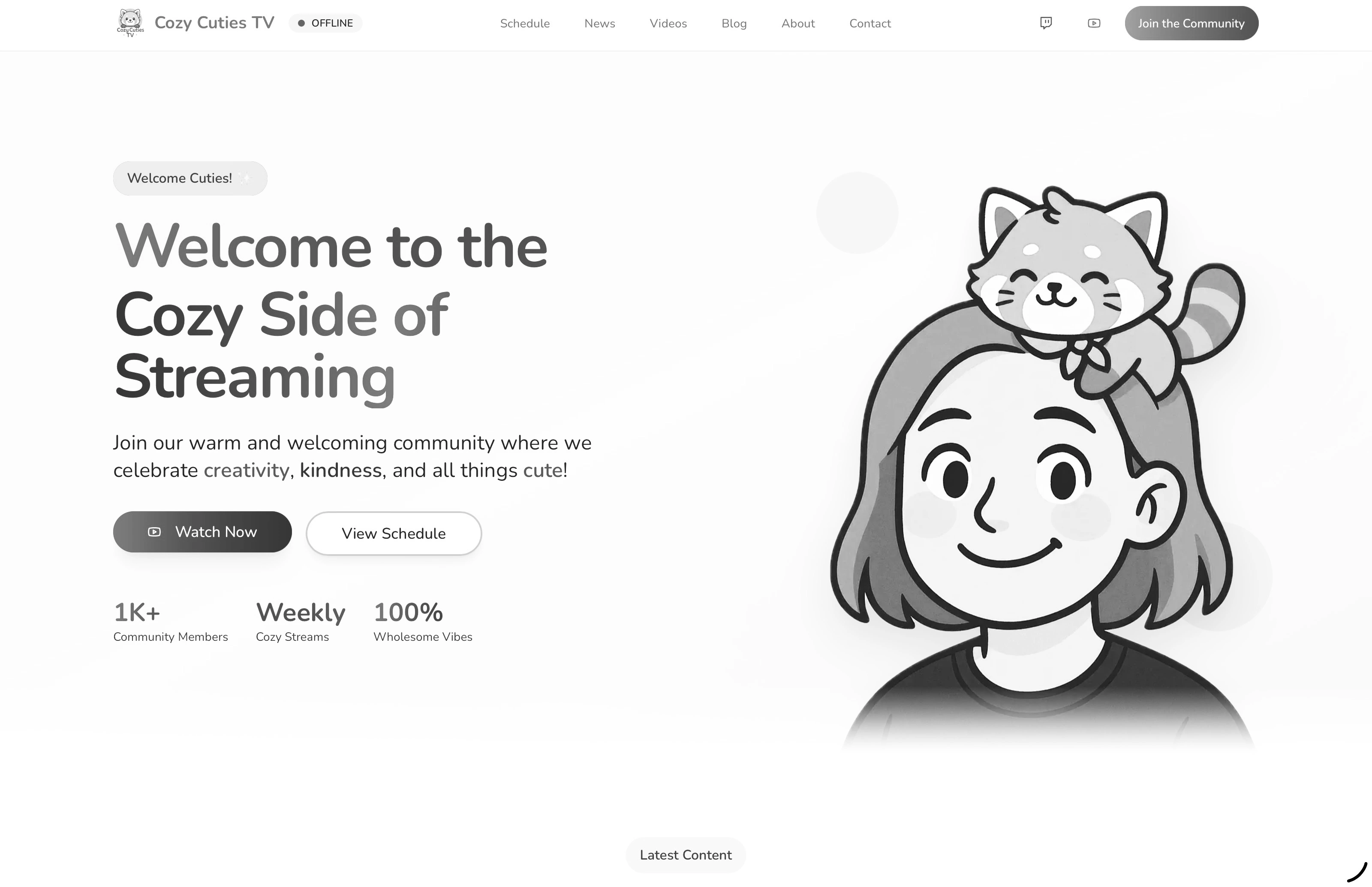 Screenshot of Cozy Cuties TV project